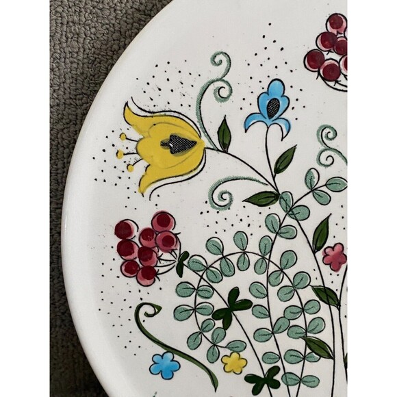 Vintage Bouquet Floral Ceramic Serving Plate Round Platter Japan 10 1/8" - Picture 6 of 9